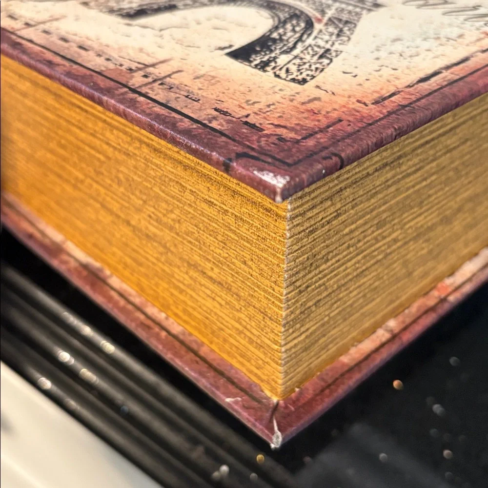 Vintage Inspired Faux Book Storage Riser Paris World Map Shabby Chic Cottagecore - Picture 12 of 13